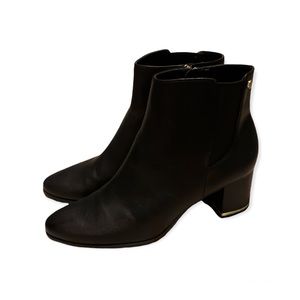Calvin Klein Black Booties w/ Gold Accents